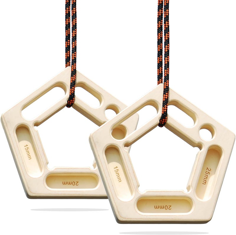 VERTIPEAK Portable Hangboard Rock Climbing, 2 Pack Lightweight Wooden Climbing Fingerboard for Bouldering, Finger Strength, Arm Workout and Pull-up Training - Image 1